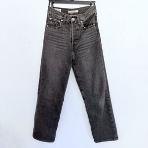 Levi’s Premium Tinted Sky Black Ribcage Straight Ankle Jeans 24x27 100% cotton